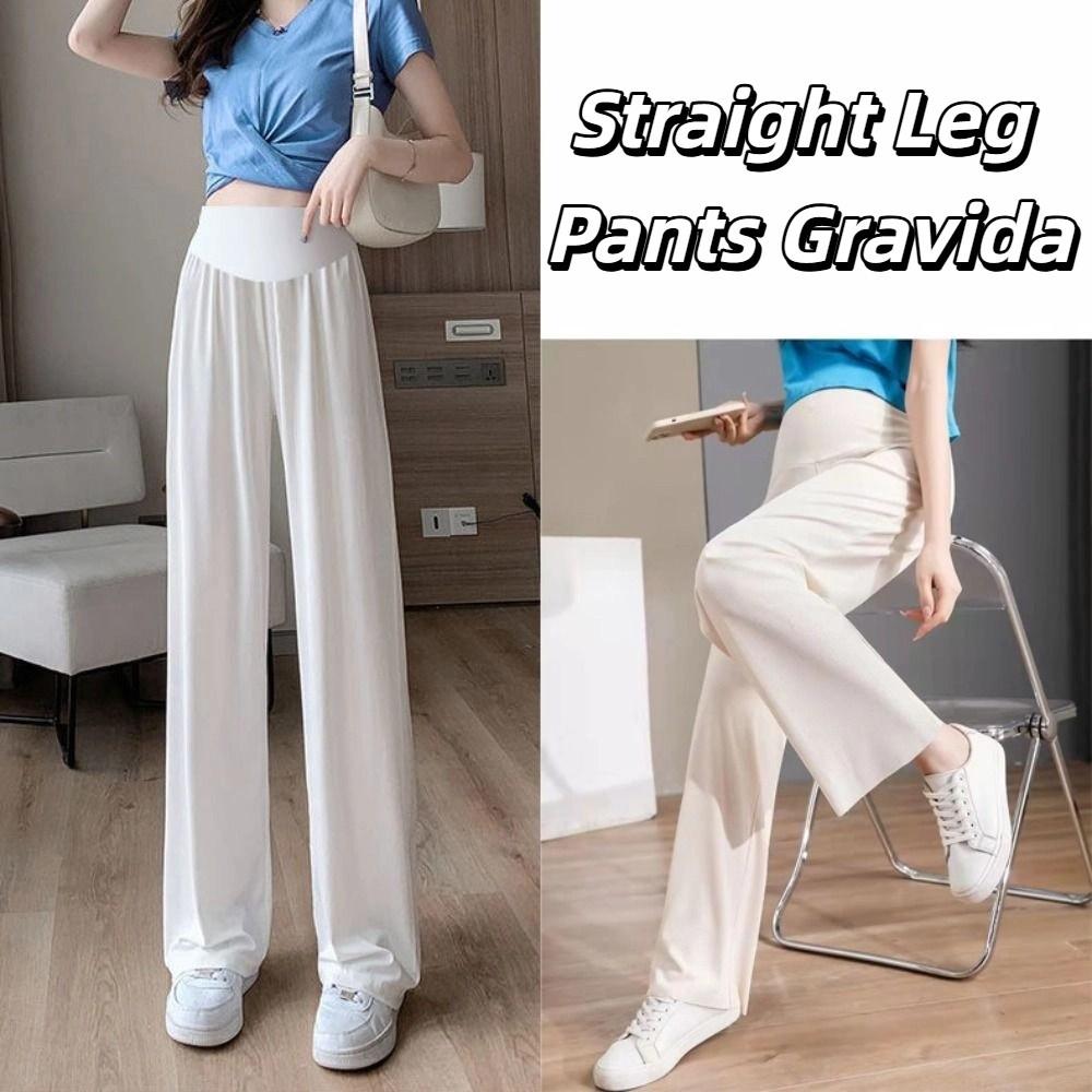 High Waist Straight Leg Pants Loose Wide Leg Pants Woman Fashion Casual Pants Pregnant Female