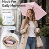 Women's Ultra Light 5-Rib Fold Travel Umbrella with Thickened Black Coating, 91cm Large Canopy, Windproof, Portable for Commuting and Beach
