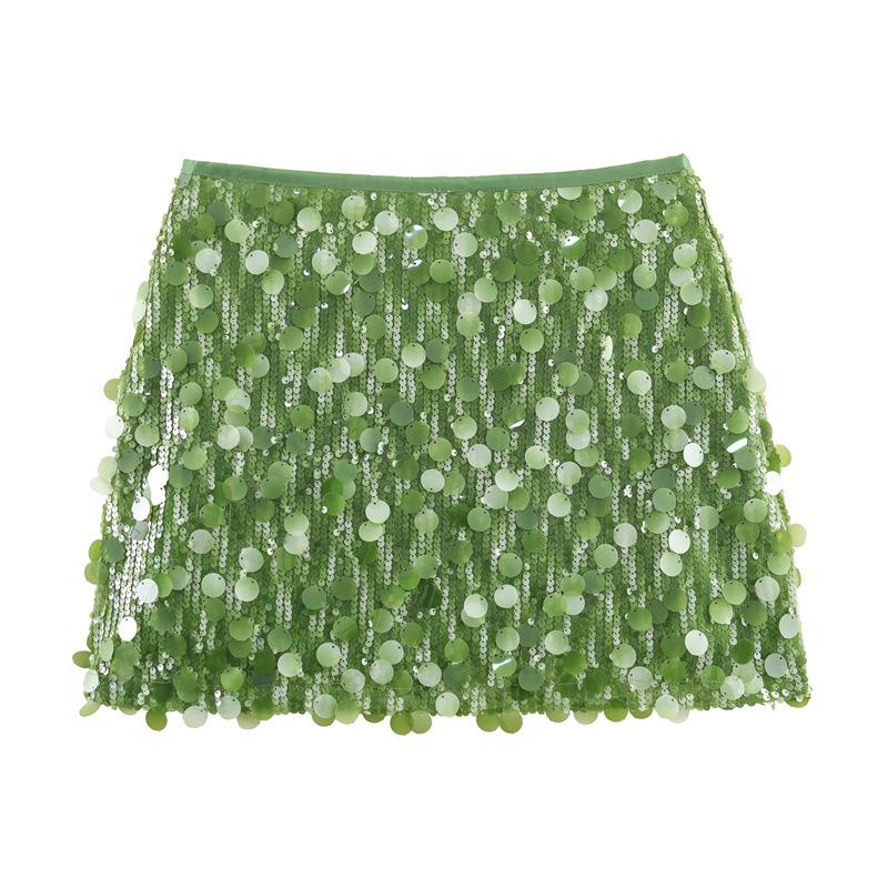 2026 Winter Women's European & American Style Sequin Miniskirt: Sexy Hip-Hugging Short Skirt