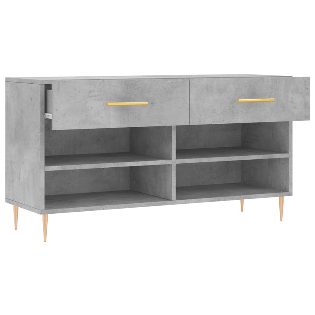Shoe Bench Concrete Grey 102 X 35 X 55 Cm Particleboard