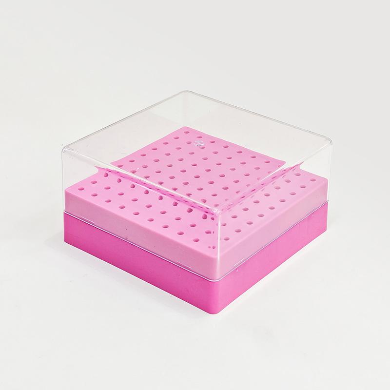 100 Löcher Nailart Bohrer Aufbewahrungsbox Schleif-Polierkopf Bit Halter Display Nagelbohrer Organizer Kunststoff Nagelständer