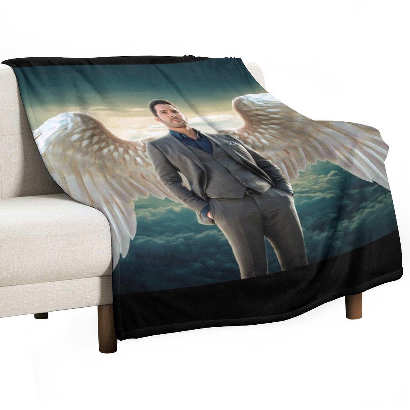 

Lucifer Heaven Wings Throw Blanket Thermals For Travel Sofa Throw Picnic Decorative Sofas Blankets 30x40in