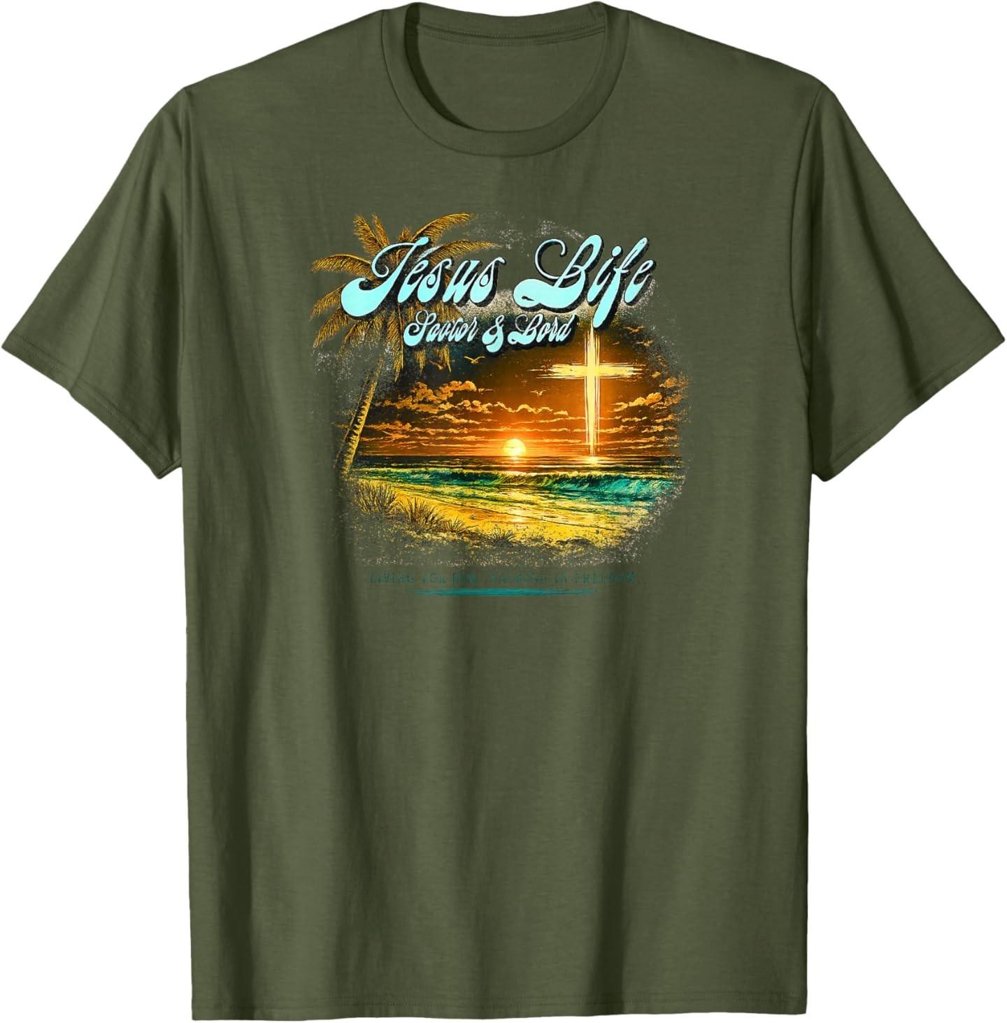 Jesus Life at Sunset Beach T-Shirt S