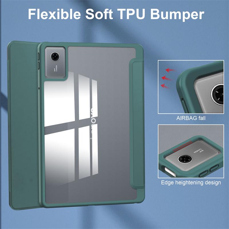 For Lenovo Idea Tab 11 Case with Pen Holder Acrylic Clear Smart Magnetic Cover for Coque Lenovo Idea Tab 11 Tb336fu Tb336zu Case