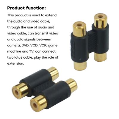 5pcs RCA Female To Female Coupler Adapter Connector RCA Phono Twin Coupler for Clear Sound Transmission Subwoofer Mixer