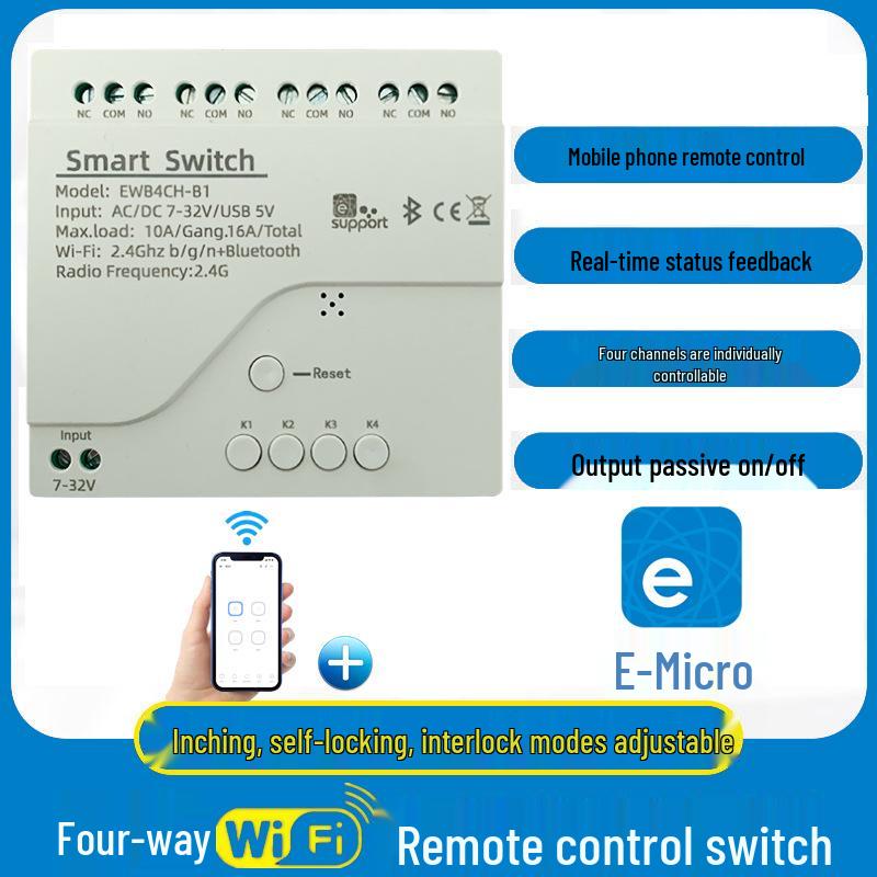 eWeLink Smart WiFi & Bluetooth Remote Relay Switch Module with Jog/Interlock Control