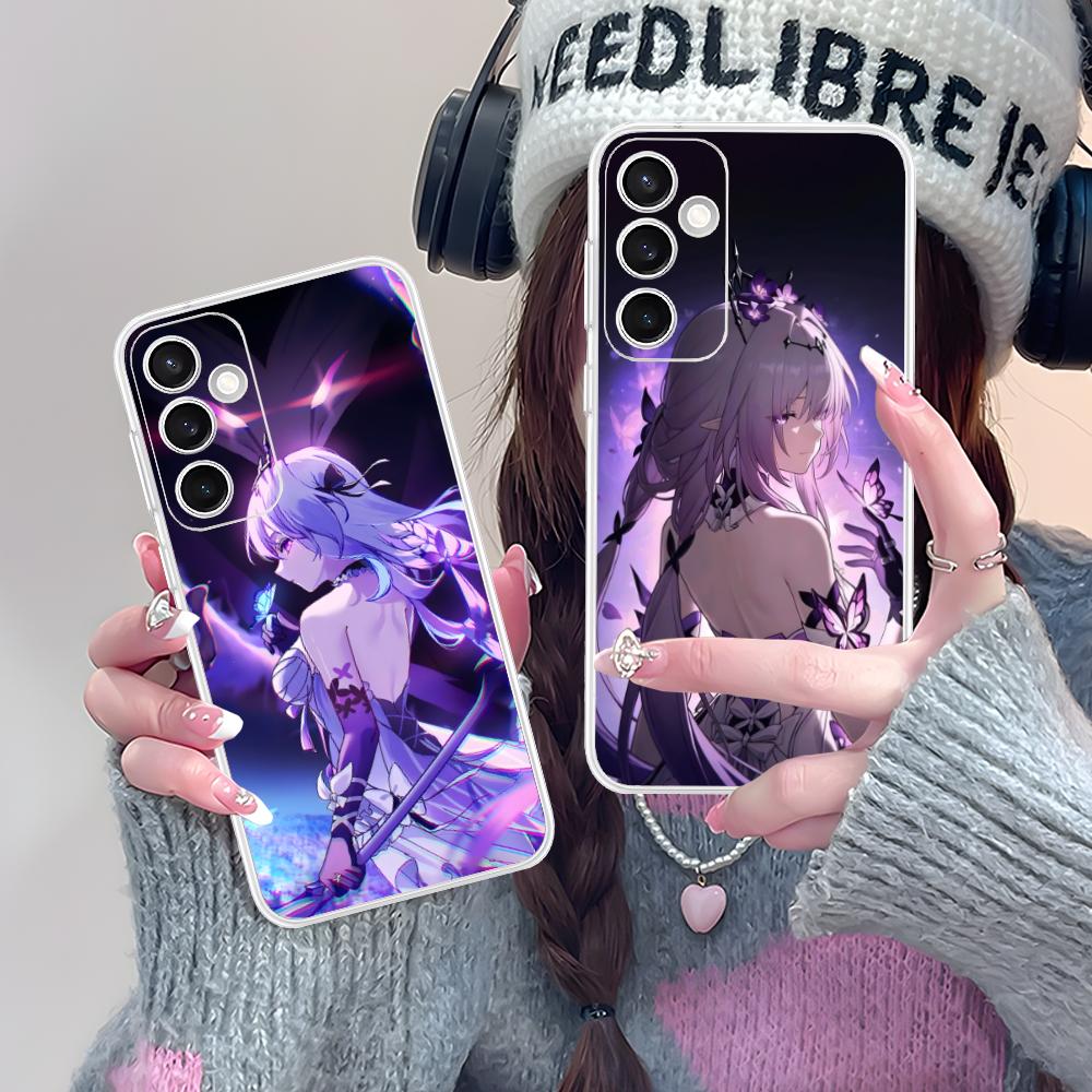 HSR Castorice Clear Mobile Phone Case for Samsung Galaxy S25 S24 S23 S22 S21Plus FE Ultra Colorful Cover