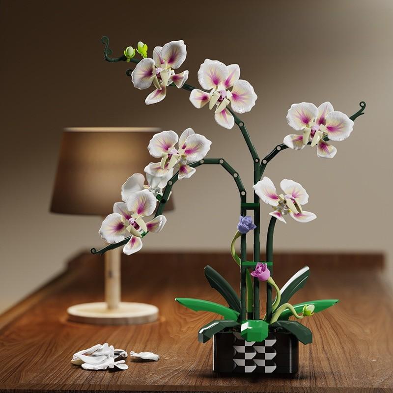 Cymbidium Building Block Toy With Abs Plastic For Children Diy Creative Play Gift