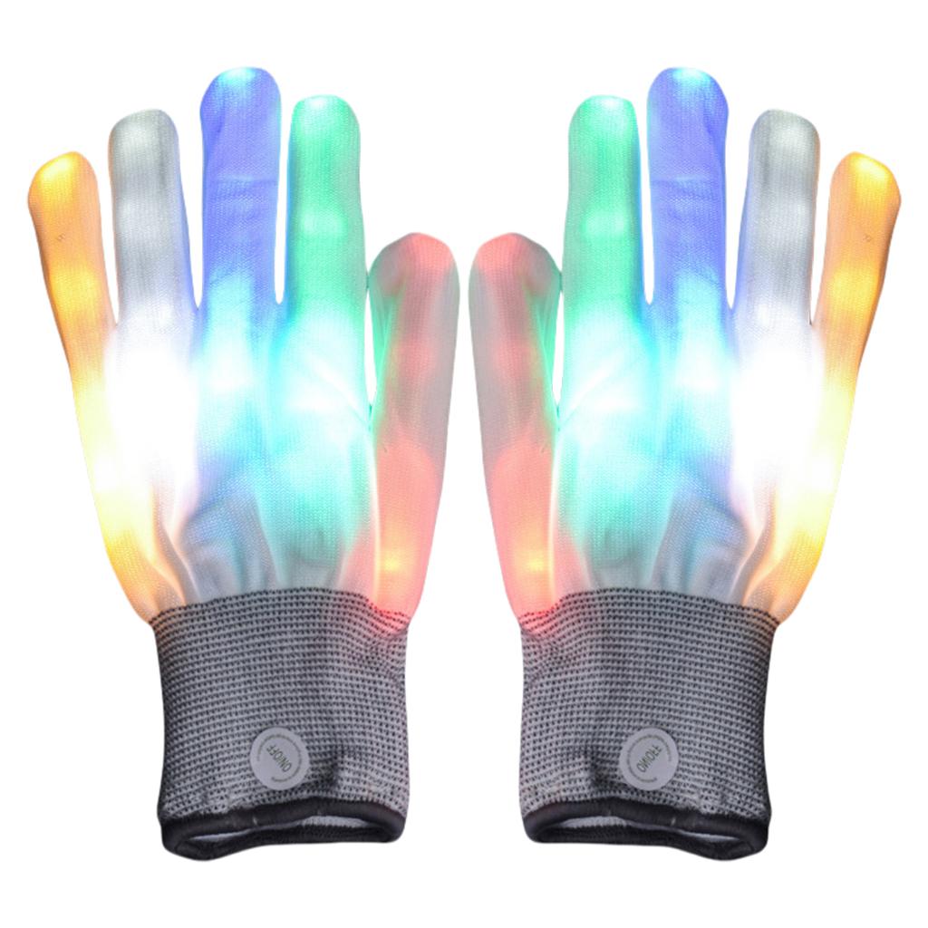 Finger Light Up Glow Rave Gloves LED Colorful Flashing Finger Lighting Gloves Gifts for Kids Teens Christmas Stocking Stuffers