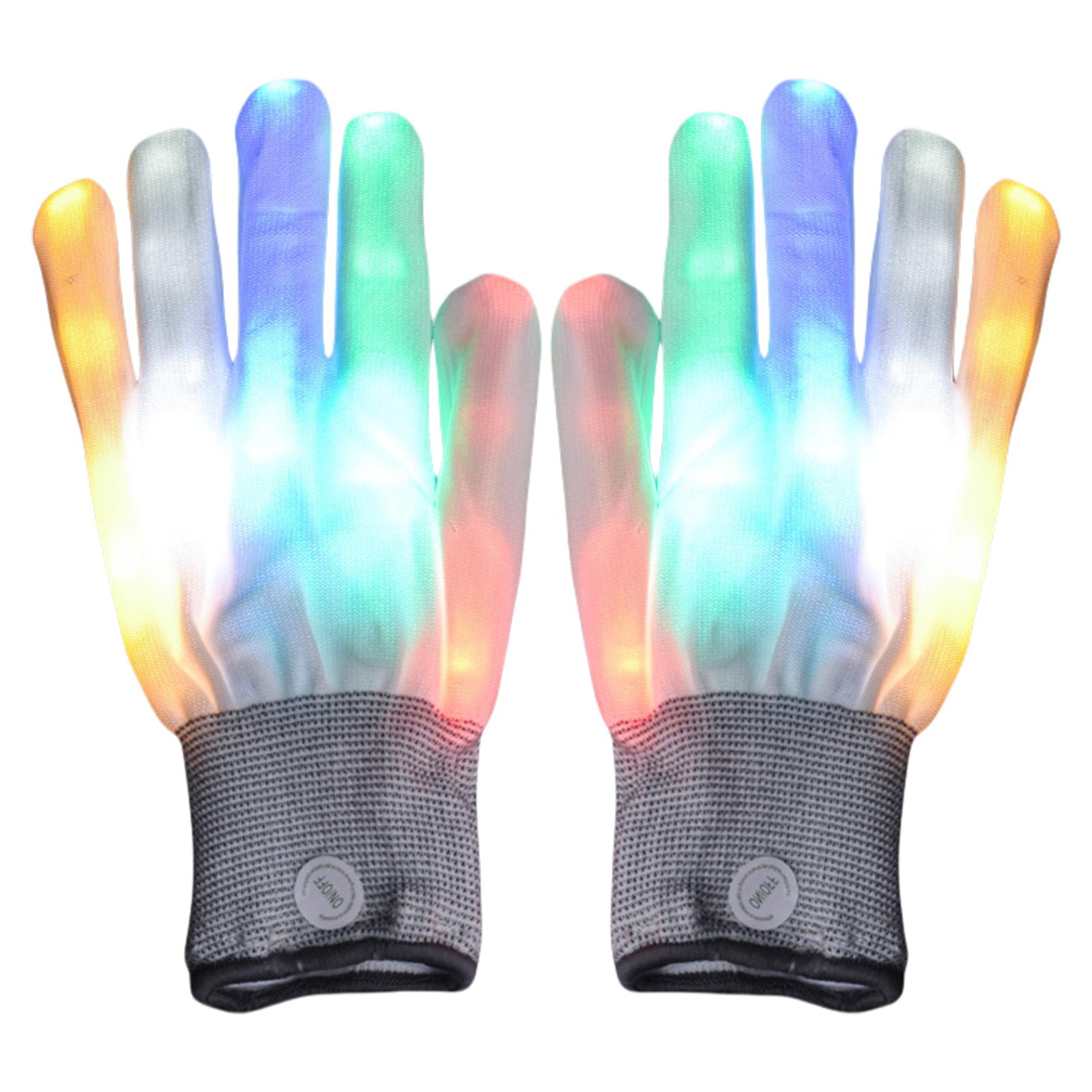 

Finger Light Up Glow Rave Gloves LED Colorful Flashing Finger Lighting Gloves Gifts for Kids Teens Christmas Stocking Stuffers
