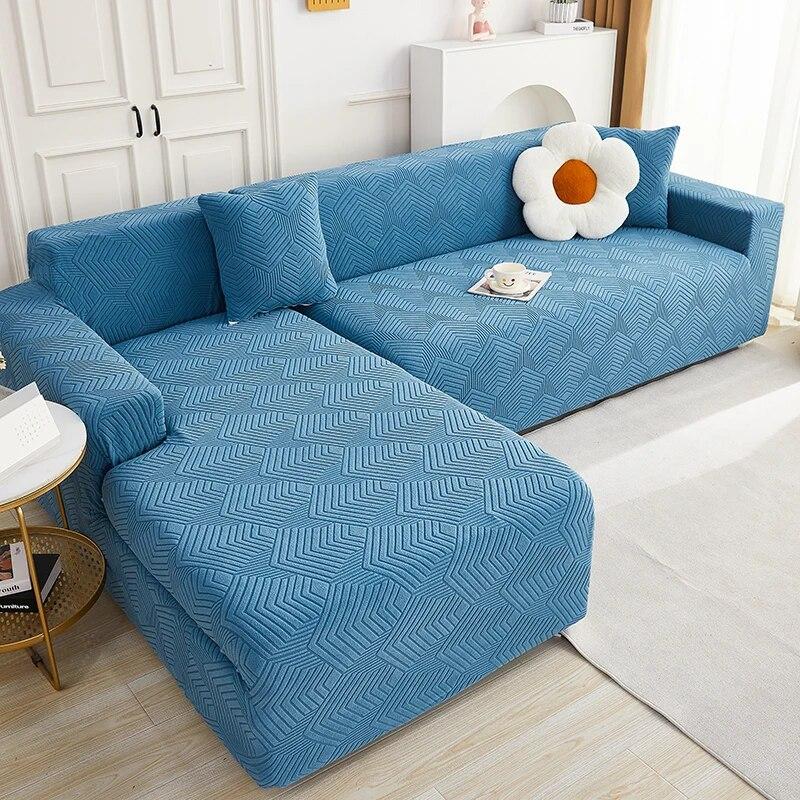 Žakárový potah na pohovku do obývacího pokoje, potah na sedák pohovky, nastavitelný potah na pohovku, rohový potah na pohovku ve tvaru L, domácí dekorace, pratelný