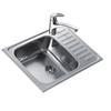 Evier à encastrer inox 18/10 1 cuve - TEKA - CLASSIC - vidage manuel - bonde à panier de 90 mm