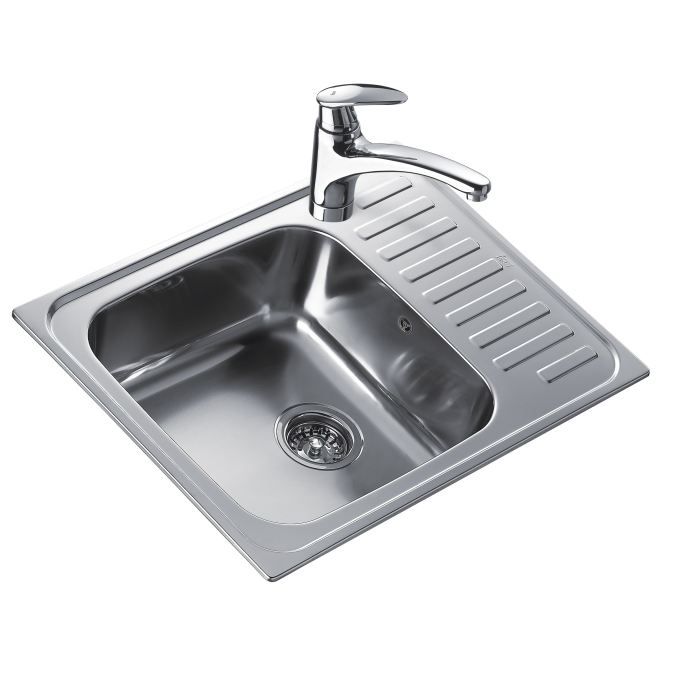 Evier à encastrer inox 18/10 1 cuve - TEKA - CLASSIC - vidage manuel - bonde à panier de 90 mm