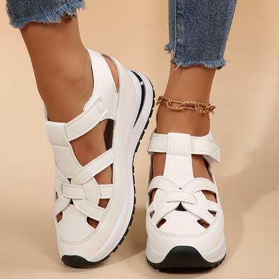 Women's Fashion Sandals, Comfortable, Solid Color, Open-toe, Artificial PU Upper/Lining/Insole, Multifunctional Beach Loafers
