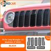 7PCS Black Front Grille erts Mesh Grill Frame Trim for Jeep Wrangler JL 2024+