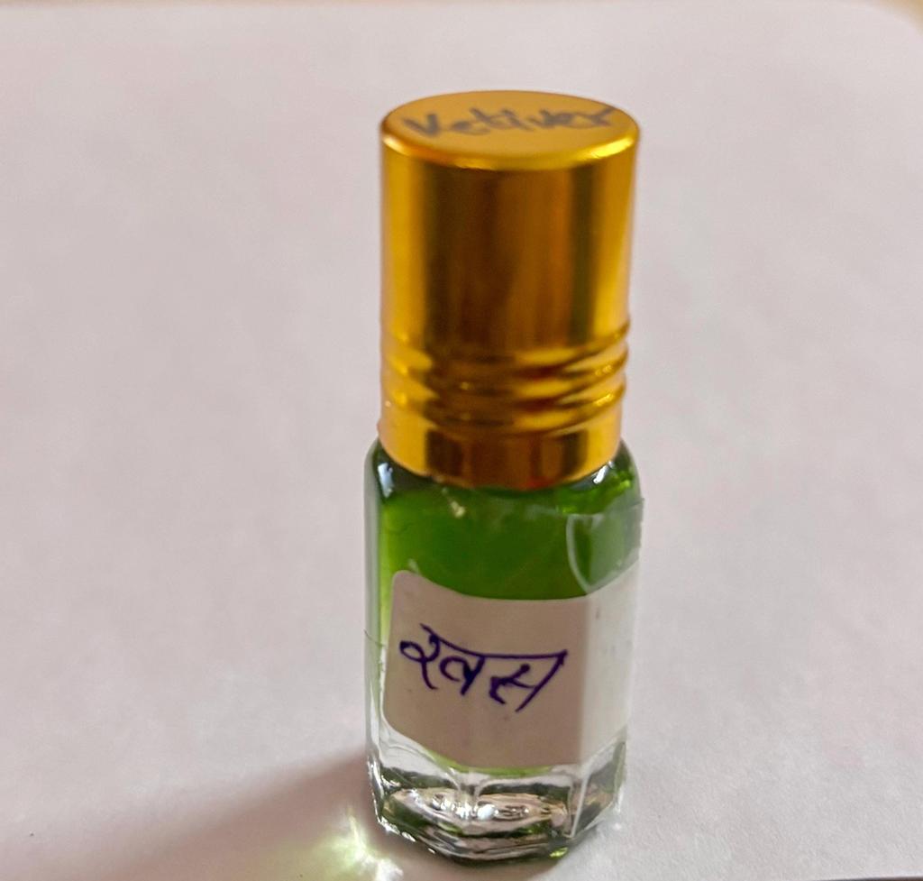 Natürliches Vetiver Parfümöl, Khas Attar Ittar, Hinduistisches Ritual Puja (3 ml)