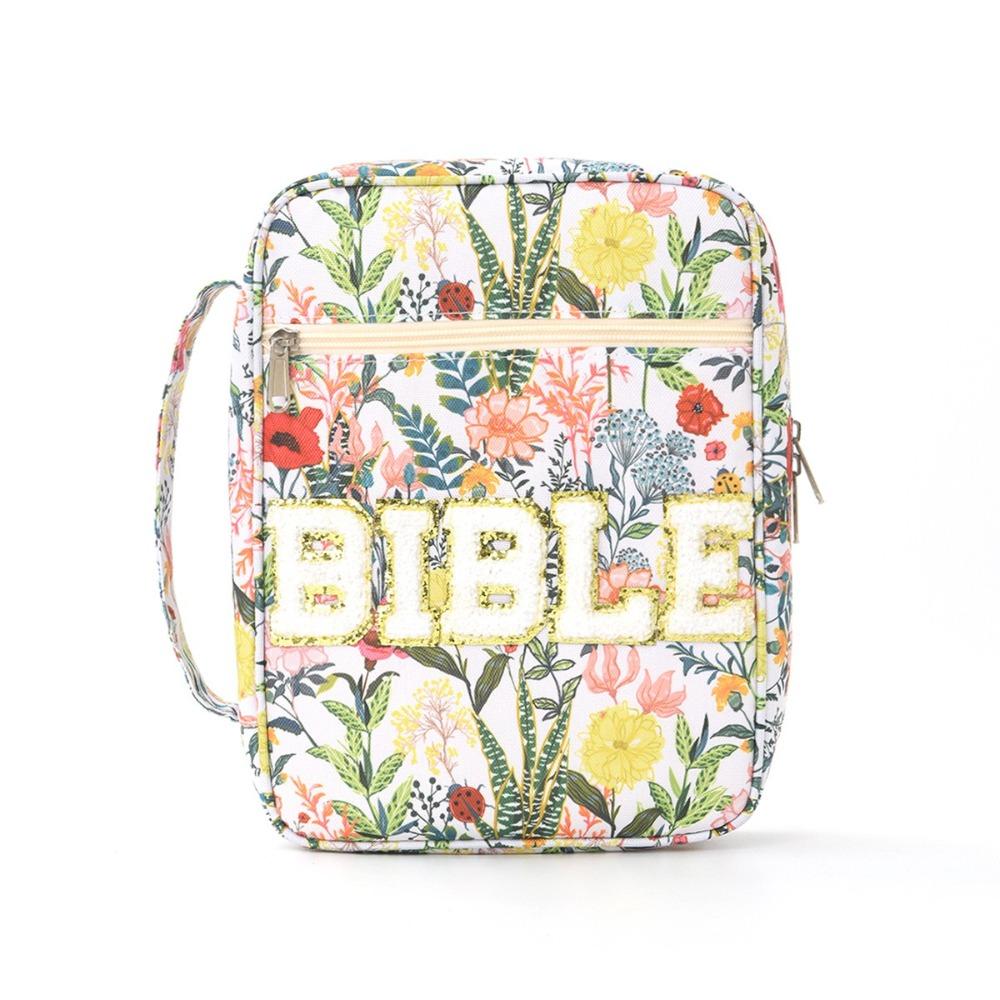 Flora Bible Cover  Case Dustproof Stationery Storage Organizer Book Storage Bag  Study Supplies