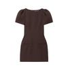 Winter Pleated One-Shoulder Short-Sleeve Pocket Dress for Women 