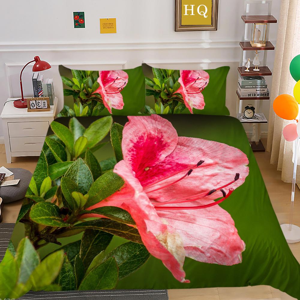 3D Flowers Printing Bed Set Twin Size Microfiber Home Bedding Set Fashion Highend Comforter Cover Set