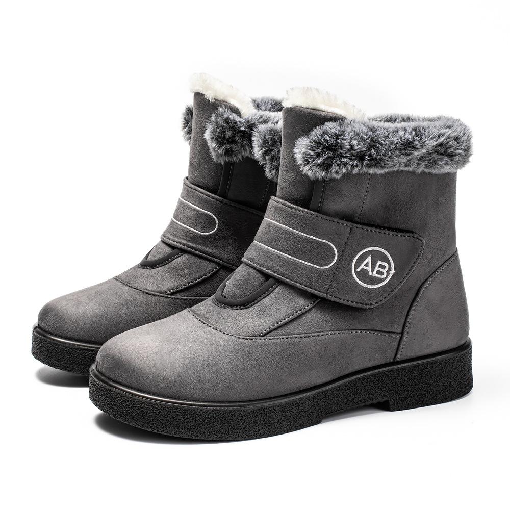 Women's Velcro winter cold -40 ° thickened padded waterproof comfortable warm lightweight hiking non-slip thick sole cushioning snow boots