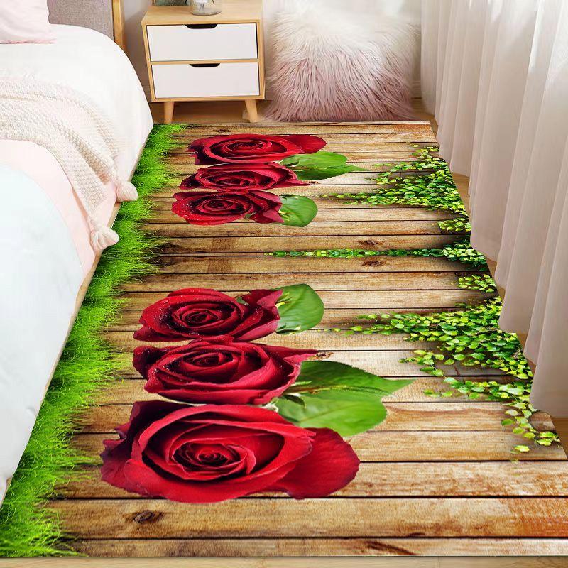Bedroom Carpet Bedside Strip Floor Mat Small Fresh Flower Bay Window Mat Living Room Bathroom Floor Mat