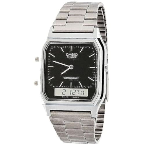 

Casio AQ-230A-1D Casio Silver & Black Dual Time Watch - Серебряный/Серебряный цифры/Черный/Один размер