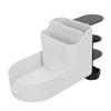 Desk Cup Holder Clamp Clamp On Cup Holder with Charging Hole Spill Proof Storage Rack for Home Office White