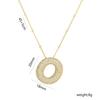 Elegante Collana con Ciondolo Alfabeto in Oro 18 Carati Placcato Zircone