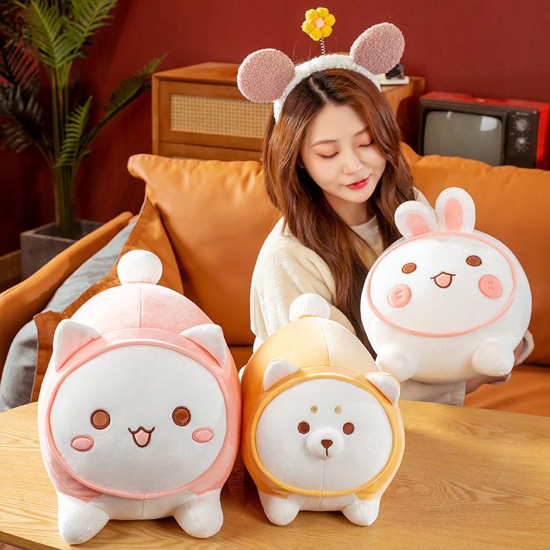 Position Lying Shiba Inu Cat Rabbit Throw Pillow Plush Toy Bed Cushion Sleeping
