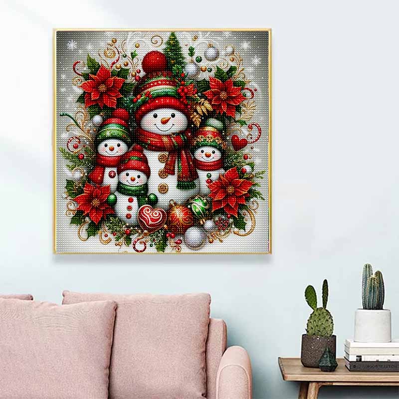 New Arrival 5D DIY Full Circle Diamond Painting "Christmas Snowman" Embroidery Cross Stitch Home Decoration Gift
