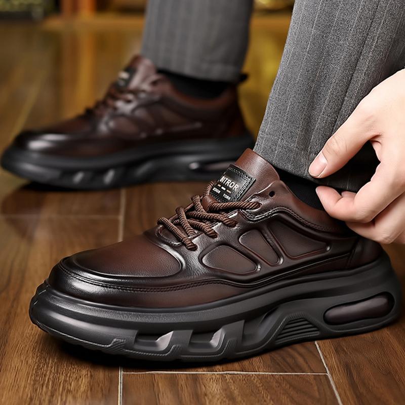 Leather Shoes Men Luxury Trekking Casual Trendy Athletic Hoverboard Sneakers Air Cushi Shoe Outdoor Walking Chunky