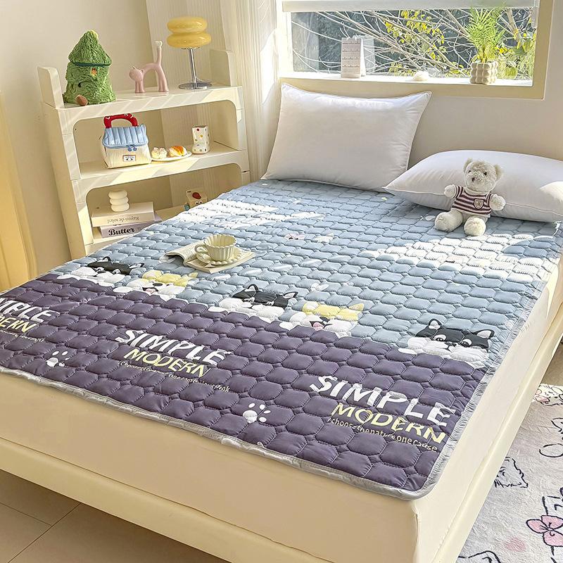 Breathable Mattress,Soft Cushion with Elastic Straps,Dormitory Tatami,Quilted Cotton Bed Sheet,Bedroom Mattress,Protective Pad,Anti Slip Bed Pad
