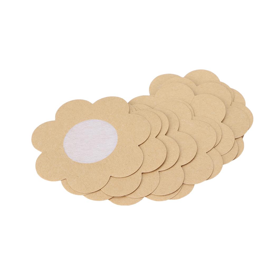20pcs Disposable Breast Pasties Light Beige Adhesive Bras Breathable Nipple Covers