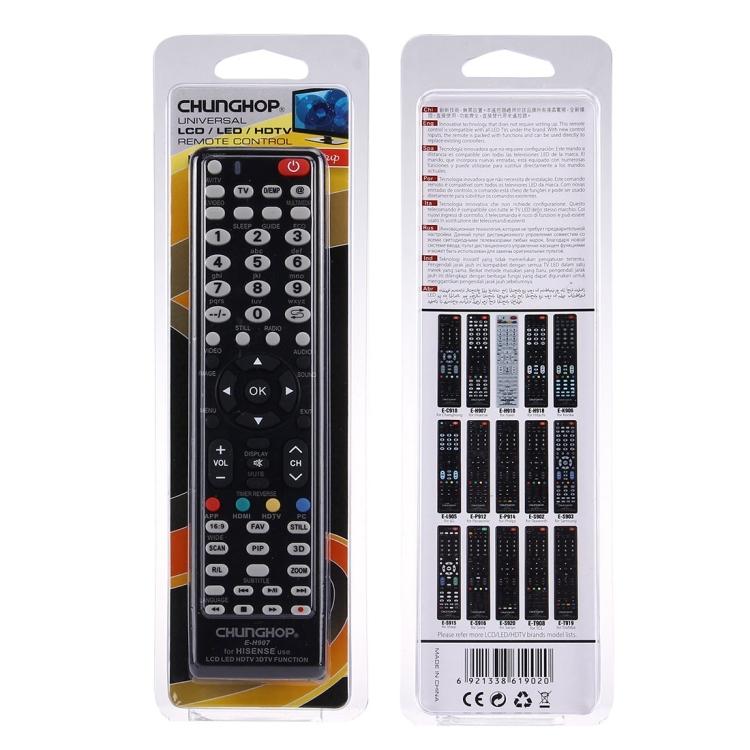 CHUNGHOP E-H907 Uniwersalny pilot do telewizora HISENSE LED LCD HDTV 3DTV