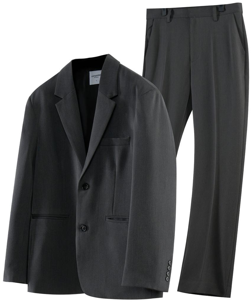 Untapped Studio [Set Up] Semi-Wide Pants & Oversized Suit Set 2 Colors