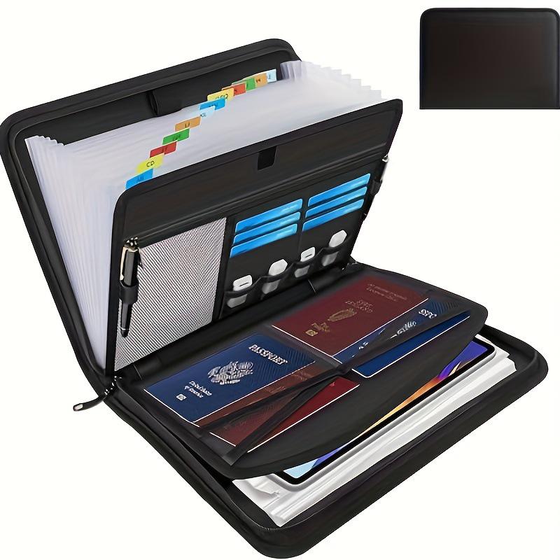 Fireproof 13-Layer Expanding Document Bag, Large Capacity Multi-Bellows Handheld Folder