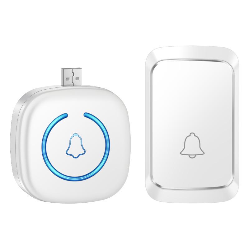 Wireless Smart Doorbell with Ultra-Long Range and USB Power for Home and Elderly Alerts белый