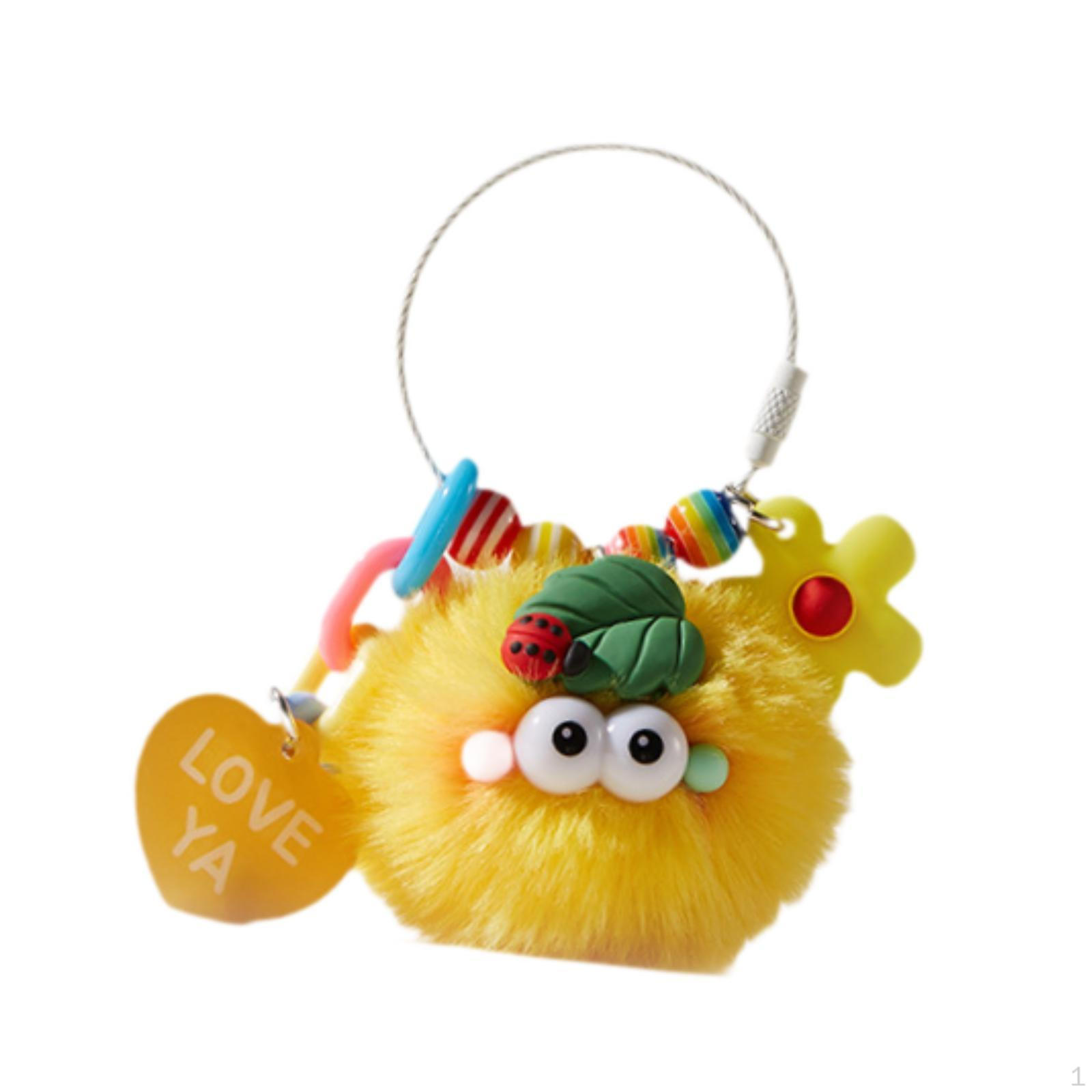 

Plush Ball Keychain Bag Charm Key Holder,Creative,Lovely Ornament Pendant Purse Decor жовтий