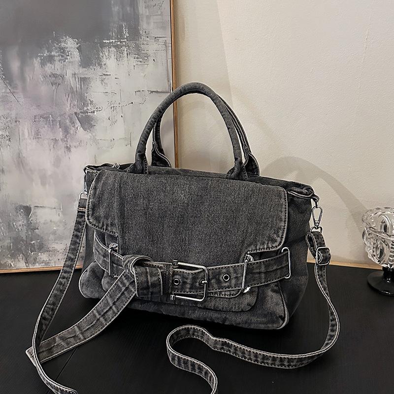 Wash Denim Women Luxury Designer Handbags And Purses New Buckle Design Commuting Shoulder Crossbody Bags Large Capacity Toes