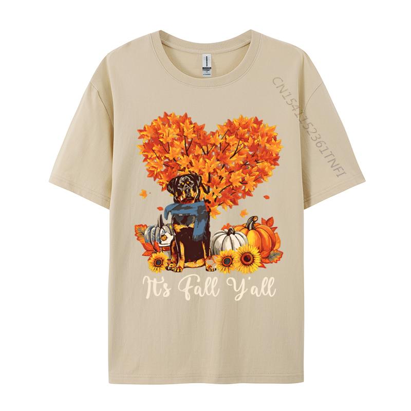 Its Fall Yall Rottweiler Lovers Thank Tshirt England Style Top Tshirts Cotton Men Tops Shirts T Shirts For Men