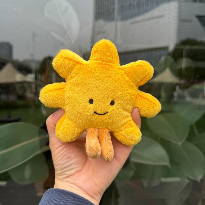 Cute Sun Flower Plush Toy Keychains Smile Yellow Pendant Bag Accessories Keyring Bag Key Chain