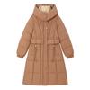 Europe and the United States 2025 winter new waist-cinched mid-length over-the-knee cotton jacket fashionable slimming cotton jacket hooded jacket