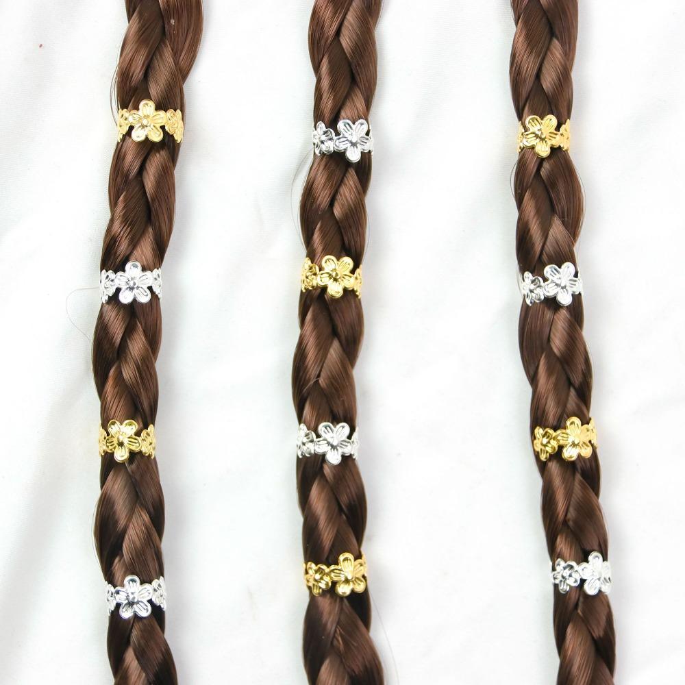 

200pcs Vintage Hollow Out Hair Ring Rings Clips Stylish Hair Buckles Women 100Pcs золотий