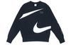 Nike Swoosh Ft Crew Maglione Girocollo a Maglia con Logo Grande Nero DD6097-010