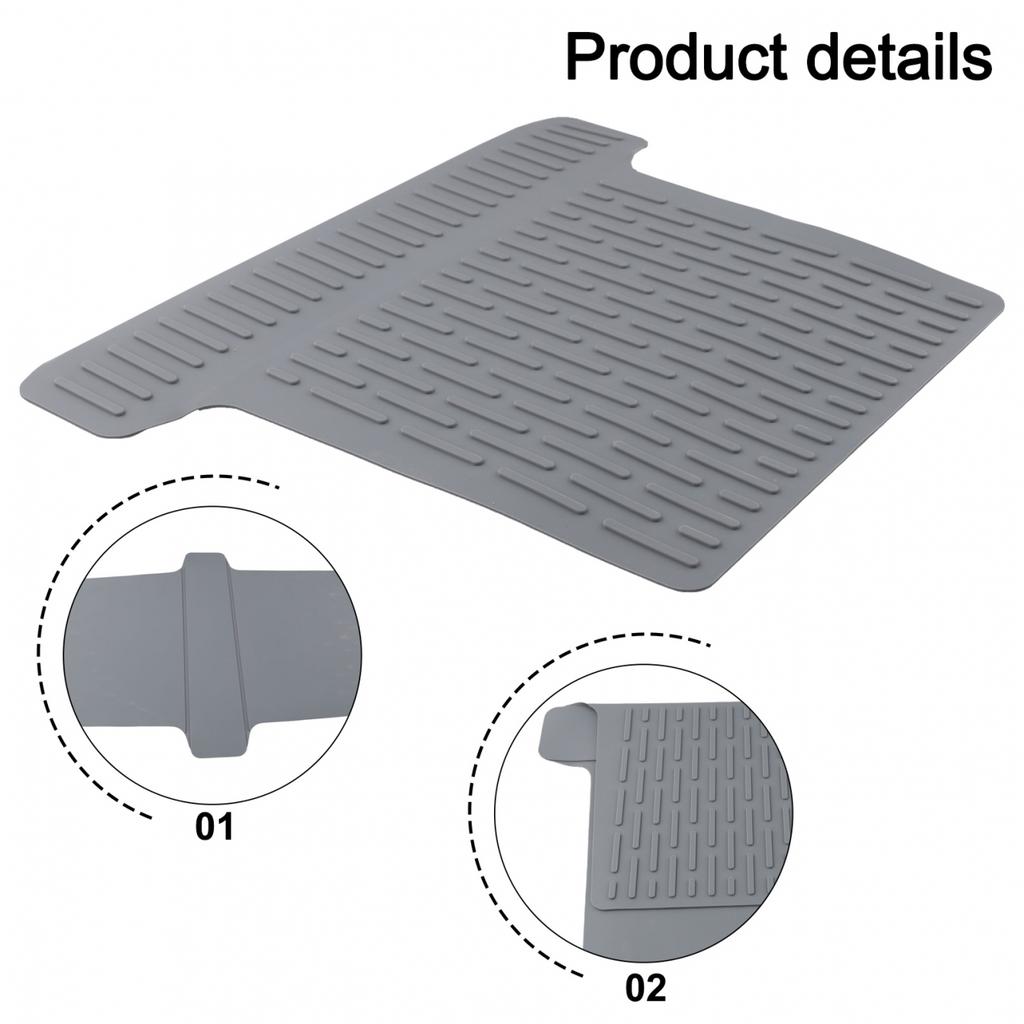 Silicone Sink Saddle Mat Kitchen Protector for Double Sinks Heat Resistant