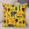 Cute Animal Pattern Cushion Cover Cartoon Friends Monkey Penguin Zebra Donkey Design Soft Square Pillow Home Decor Gift xcm