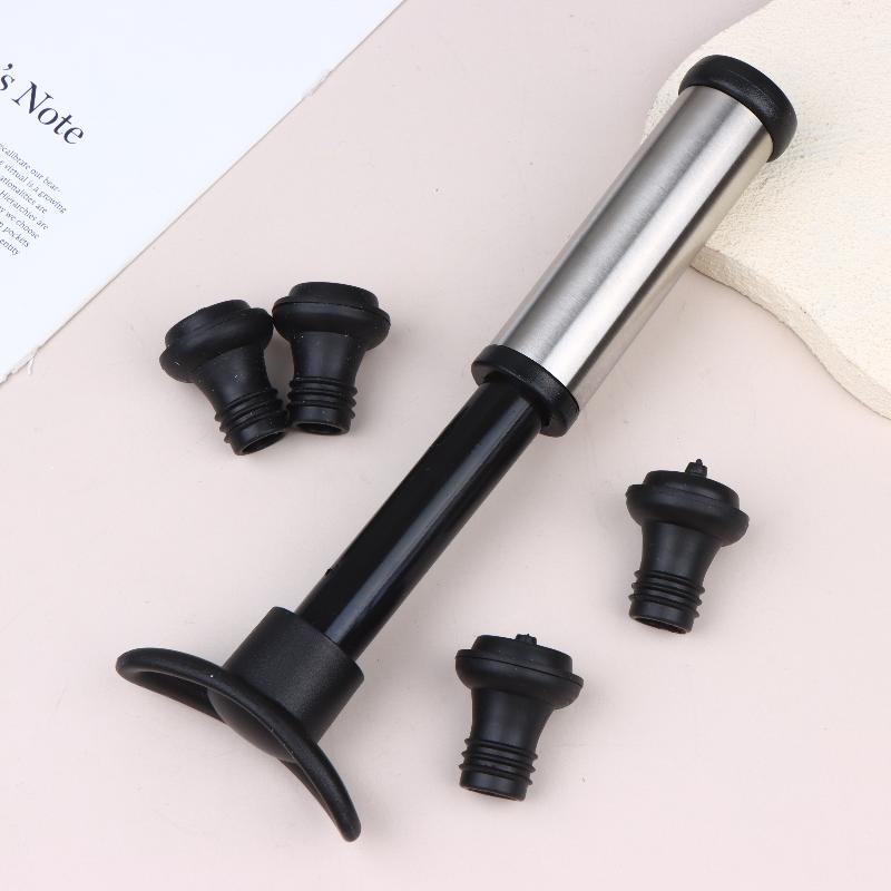 Vacuum Pump Preserver Wine Saver Set Vacuum Wine Stoppers For White / Beer Wine Zinc Alloy Keep Wine Fresh