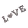 LOVE Heart Rhinestone Patch Appliques Iron On Bags Clothes Decorative