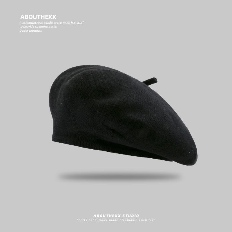 Beret Hat Women Japanese British Versatile Painter Hat Literary Retro Octagonal Hat Solid Color Simple Casual Bere Hat