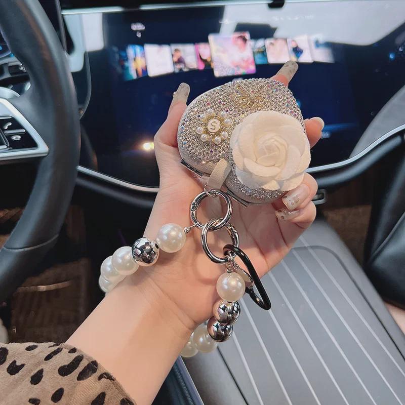 Camellia Love Diamond Keychain & Folding Mirror Ornament